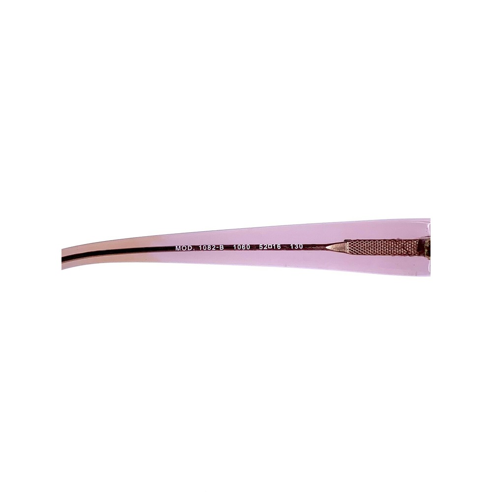 Versace Matte Purple Metal Rectangular Glasses Clear Pink Temple MOD 52 16 130 - Picture 7 of 8